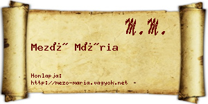 Mező Mária névjegykártya